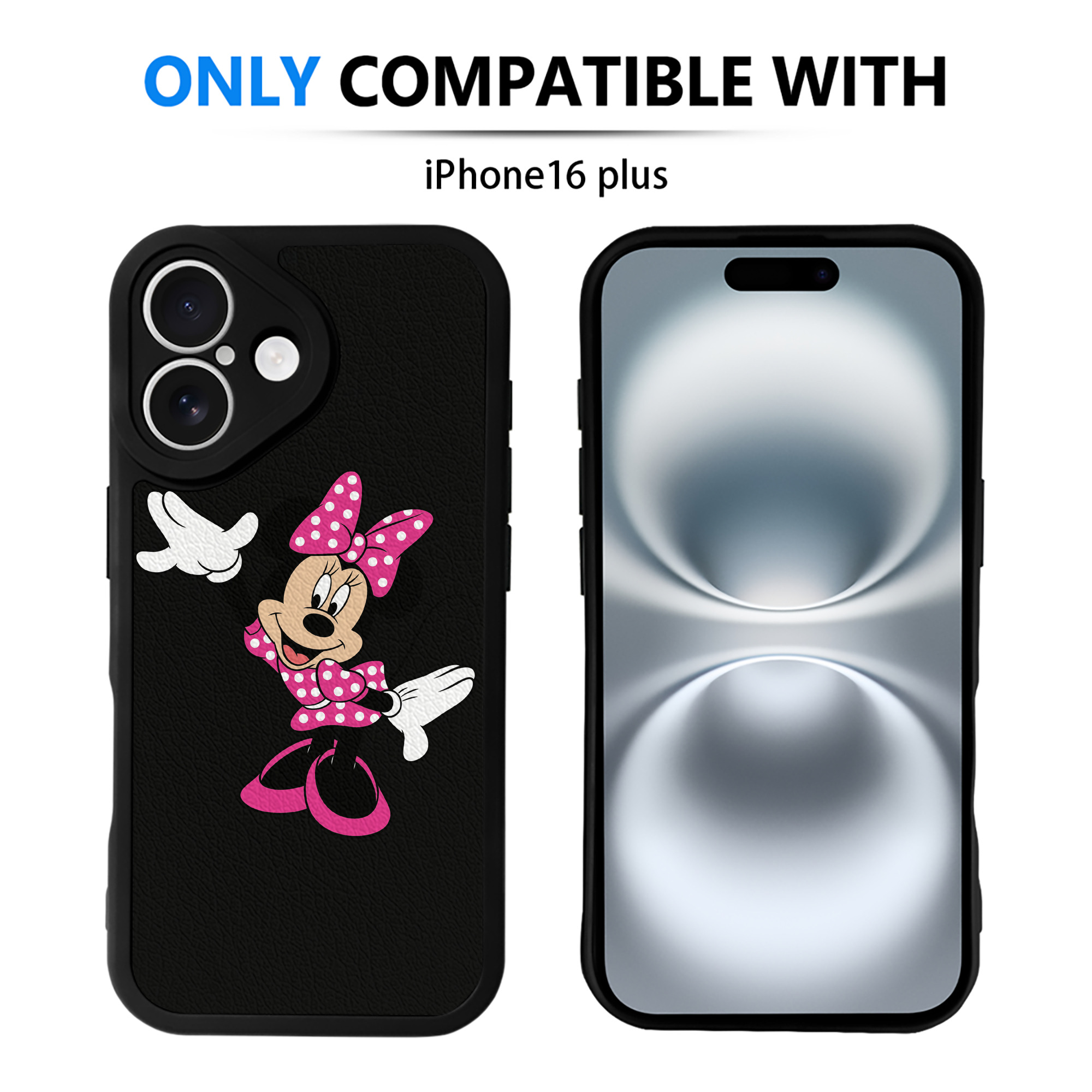 （画像用） ミッキーマウス Mickey Mouse 【iPhone 16シリーズ対応】シリコンスマホケース（レザー調） 材質：シリコン
